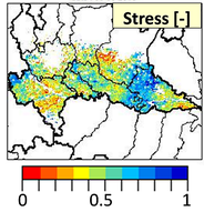 Estate 2015: alcune mappe relative allo stress idrico prodotte dal progetto S4A